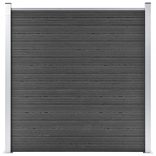 fekete WPC kerítéspanel 180 x 186 cm