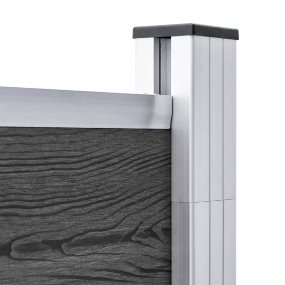 fekete WPC kerítéspanel 180 x 186 cm