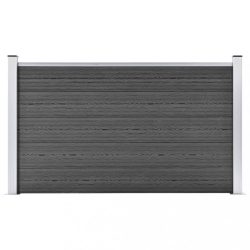 fekete WPC kerítéspanel 180 x 105 cm