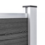 fekete WPC kerítéspanel 175 x 105 cm