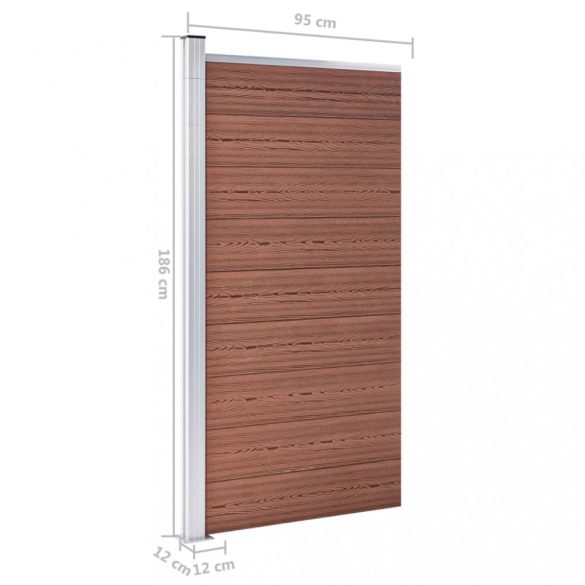 barna WPC kerítéspanel 95 x 186 cm