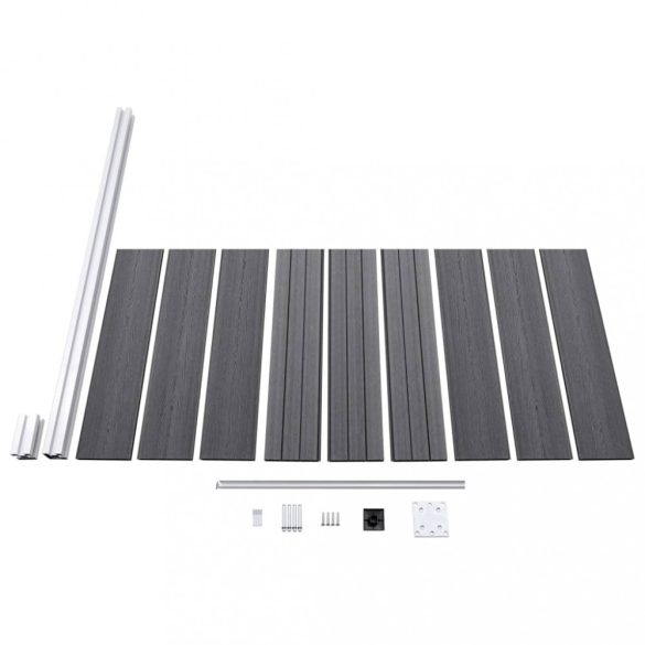 szürke WPC kerítéspanel 95 x 186 cm