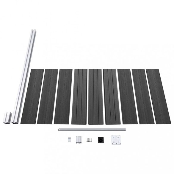 fekete WPC kerítéspanel 95 x 186 cm