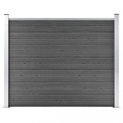 fekete WPC kerítéspanel 180 x 146 cm