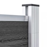 fekete WPC kerítéspanel 180 x 146 cm