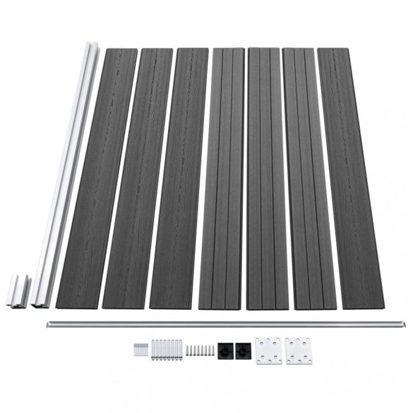 fekete WPC kerítéspanel 175 x 146 cm