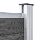 fekete WPC kerítéspanel 175 x 146 cm