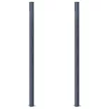2 db sötétszürke alumínium kerítésoszlop 185 cm