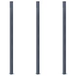 3 db sötétszürke alumínium kerítésoszlop 185 cm