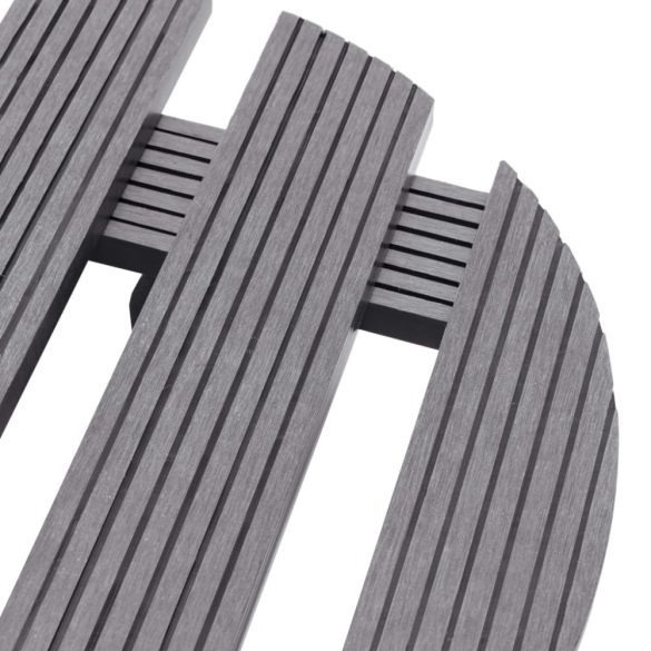 2 db szürke WPC görgős virágtartó Ø30 x 7,5 cm