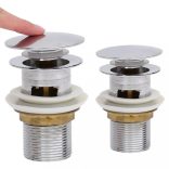 króm nyomógombos leeresztőszelep túlfolyóval 6,4x6,4x9,1 cm