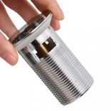 króm nyomógombos leeresztőszelep túlfolyóval 6,4x6,4x9,1 cm