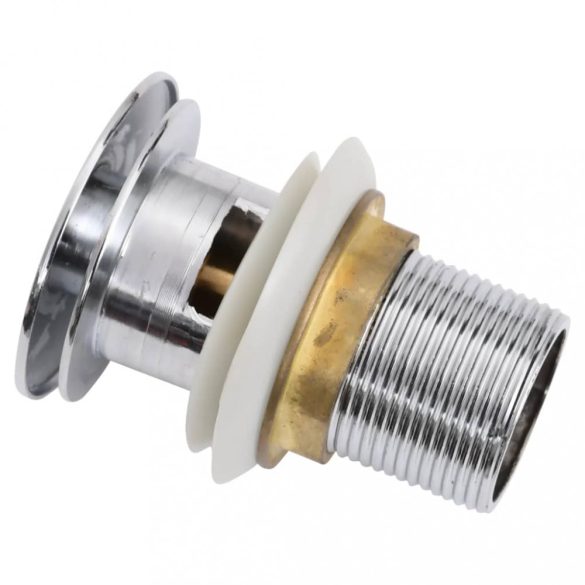 króm nyomógombos leeresztőszelep túlfolyóval 6,4x6,4x9,1 cm