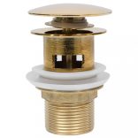 arany nyomógombos leeresztőszelep túlfolyóval 6,4x6,4x9,1 cm