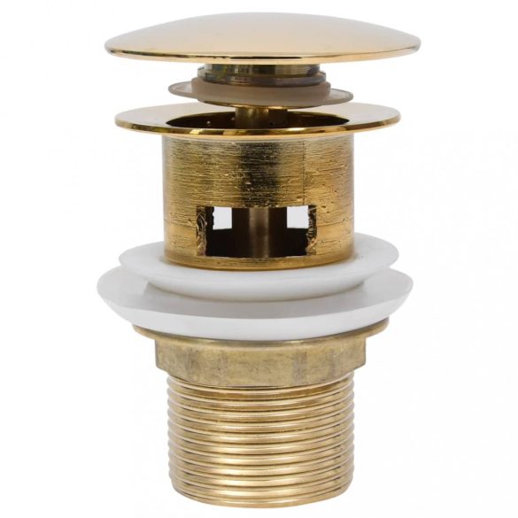 arany nyomógombos leeresztőszelep túlfolyóval 6,4x6,4x9,1 cm