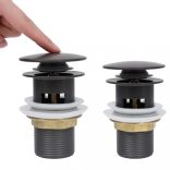 ezüst nyomógombos leeresztőszelep túlfolyóval 6,4x6,4x9,1 cm