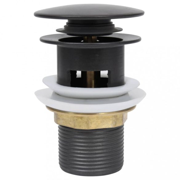 ezüst nyomógombos leeresztőszelep túlfolyóval 6,4x6,4x9,1 cm