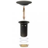 ezüst nyomógombos leeresztőszelep túlfolyóval 6,4x6,4x9,1 cm