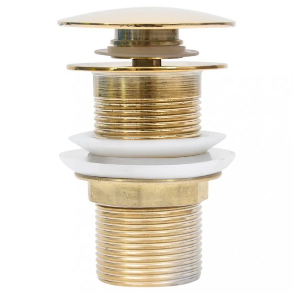 aranyszínű nyomógombos leeresztő túlfolyó nélkül 6,4x6,4x9,1 cm