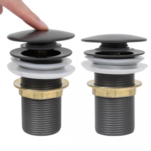 szürke nyomógombos leeresztő túlfolyó nélkül 6,4x6,4x9,1 cm