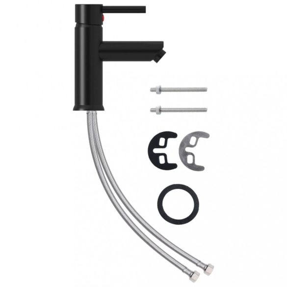 fekete fürdőszobai mosdócsaptelep 130 x 176 mm