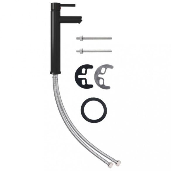 fekete fürdőszobai keverős csaptelep 12 x 30 cm