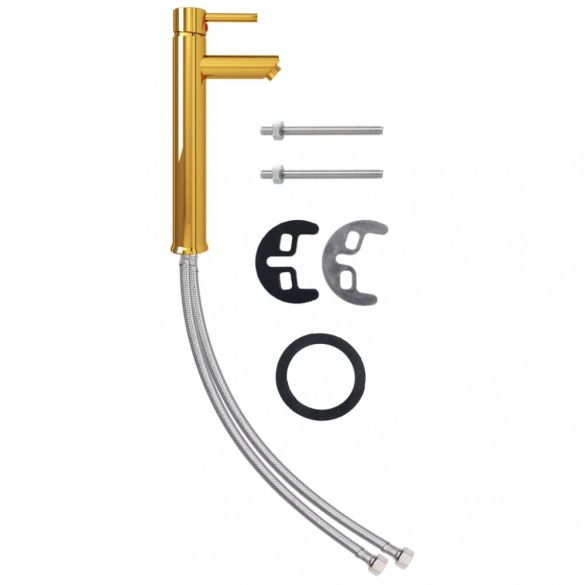 aranyszínű fürdőszobai keverős csaptelep 12 x 30 cm