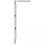 fekete zuhanyfal átlátszó ESG üveggel 80 x 195 cm