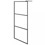 fekete zuhanyfal átlátszó ESG üveggel 90 x 195 cm