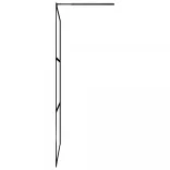 fekete zuhanyfal átlátszó ESG üveggel 90 x 195 cm