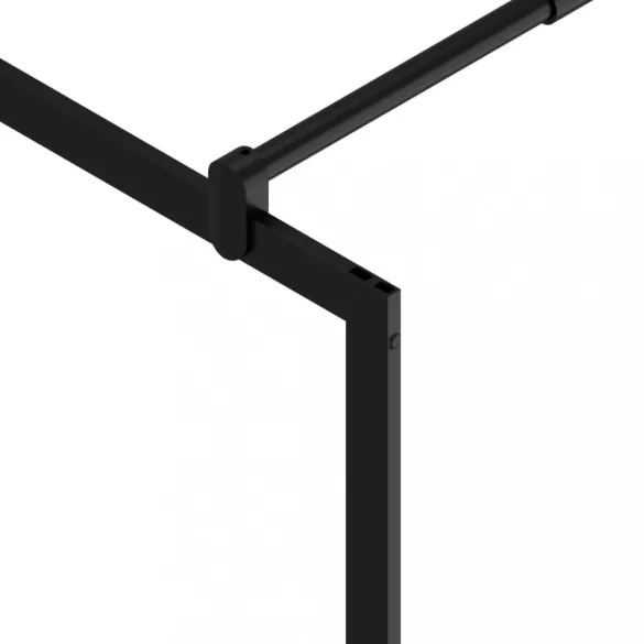 fekete zuhanyfal átlátszó ESG üveggel 90 x 195 cm