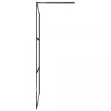 fekete zuhanyfal átlátszó ESG üveggel 100 x 195 cm