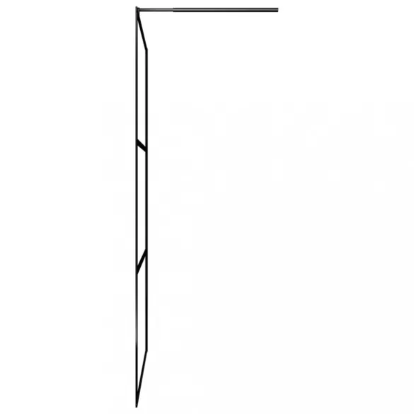 fekete zuhanyfal átlátszó ESG üveggel 100 x 195 cm