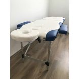 3 zónás fehér/kék alu masszázságy hordozótáskával-3108R