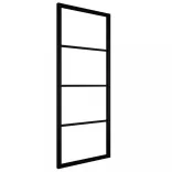 fekete alumínium és ESG üveg tolóajtó 76 x 205 cm