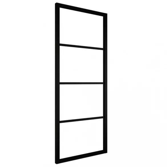 fekete alumínium és ESG üveg tolóajtó 76 x 205 cm