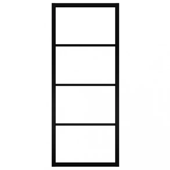 fekete alumínium és ESG üveg tolóajtó 76 x 205 cm