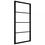 fekete alumínium és ESG üveg tolóajtó 90 x 205 cm