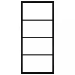 fekete alumínium és ESG üveg tolóajtó 90 x 205 cm