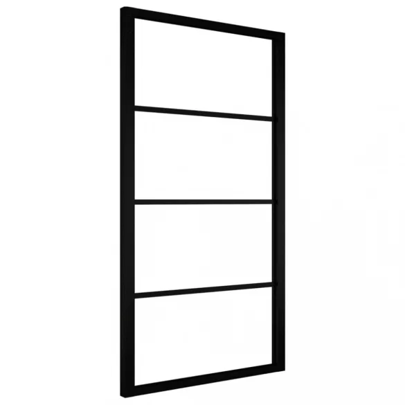 fekete alumínium és ESG üveg tolóajtó 102,5 x 205 cm