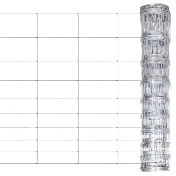 ezüstszínű horganyzott acél kerti kerítés 50 x 1,2 m