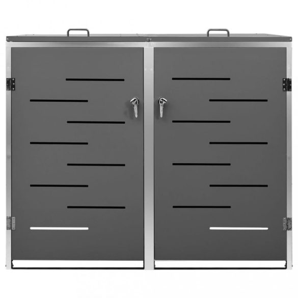 acéltároló két gurítható szemeteskukához 138 x 77,5 x 112,5 cm