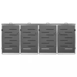 acéltároló négy gurítható szemeteskukához 276,5x77,5x112,5 cm