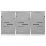 acél tároló három gurítható szemeteskukához 207x77,5x112,5 cm