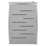 acél tároló három gurítható szemeteskukához 207x77,5x112,5 cm