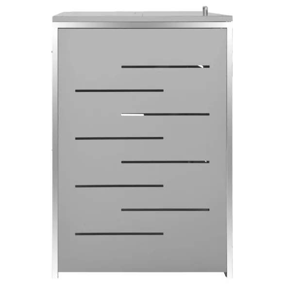 acél tároló három gurítható szemeteskukához 207x77,5x112,5 cm