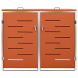 acéltároló két gurítható szemeteskukához 138 x 77,5 x 112,5 cm