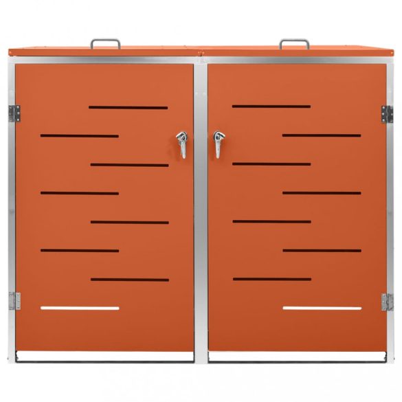 acéltároló két gurítható szemeteskukához 138 x 77,5 x 112,5 cm