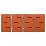 acéltároló négy gurítható szemeteskukához 276,5x77,5x112,5 cm