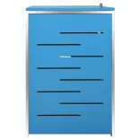 acél tároló három gurítható szemeteskukához 207x77,5x112,5 cm